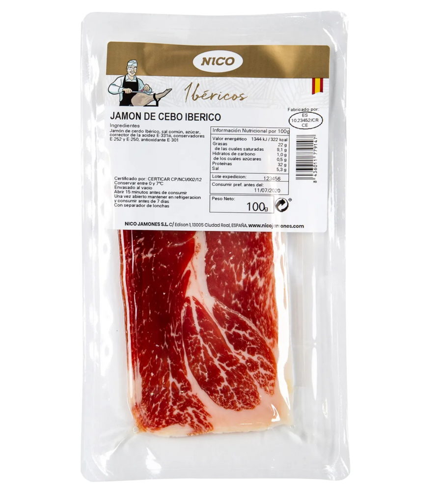 Хамон Иберико де Себо нарезка 100 грамм
