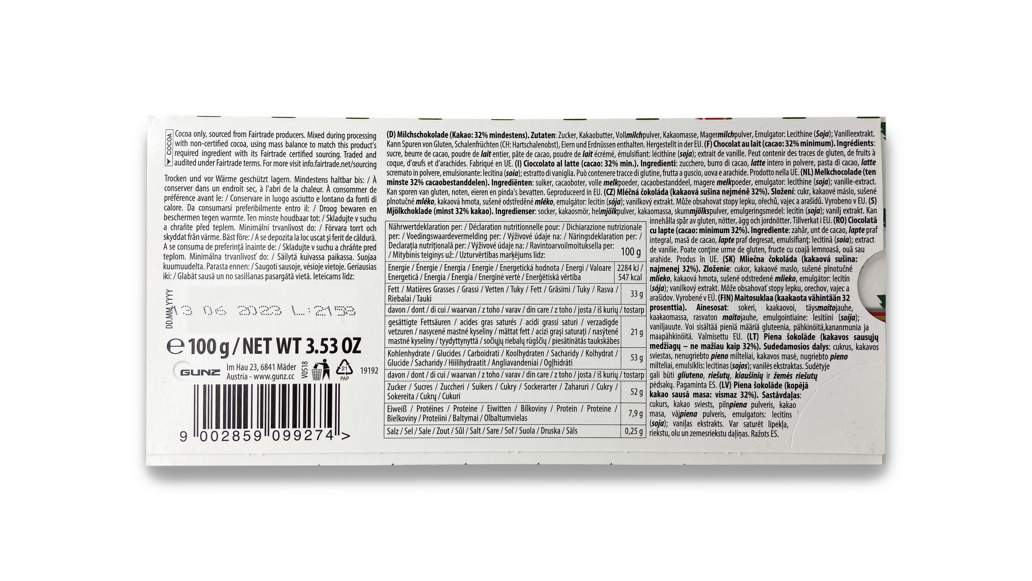 Молочный шоколад "Only" Merry X-mas 100 гр. №1